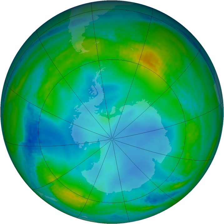 Antarctic ozone map for 19 June 2003